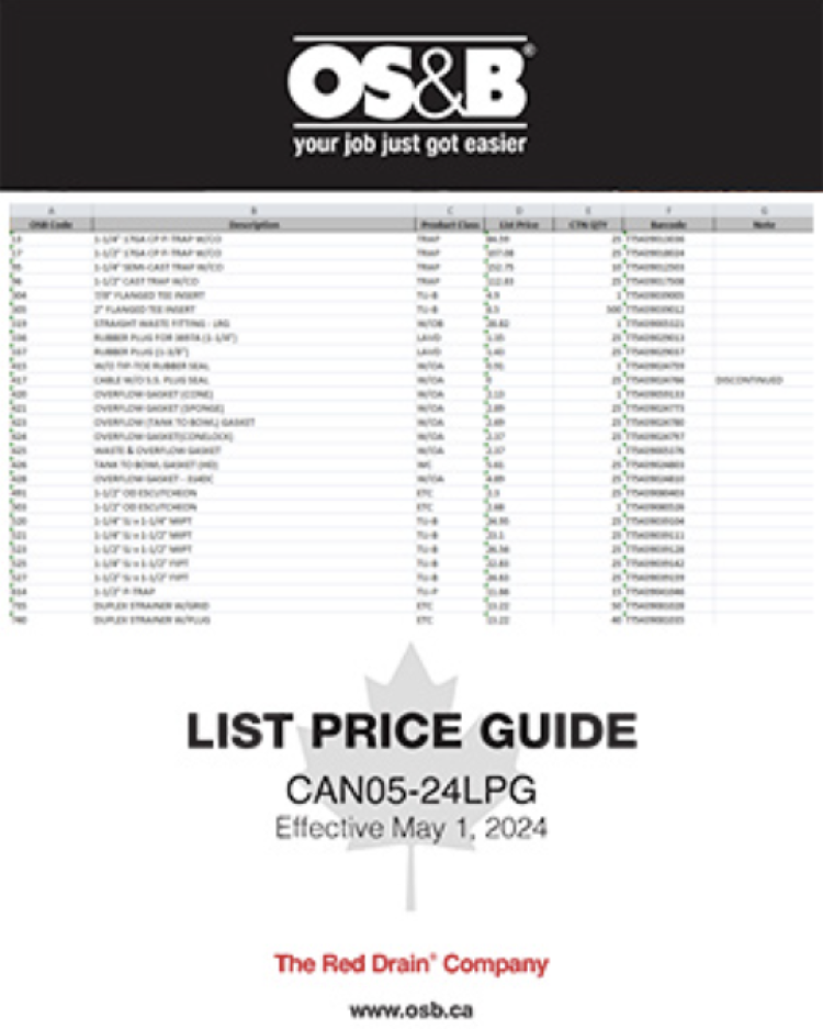 Price Guide - +osb